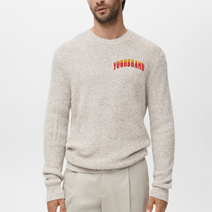 เสื้อสเวตเตอร์ถักขนสัตว์สำหรับผู้ชายเสื้อสเวตเตอร์แบบถักคอสายถักใส่สบายๆทุกวันมีพื้นผิวให้ความอบอุ่นในฤดูหนาว - Product Image 1