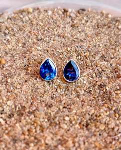 Pendiente hecho a mano de zafiro azul de Plata de Ley 925 hermoso pendiente de plata para mujer. - Product Image 1