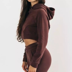 ชุดวอร์มแขนยาวสำหรับผู้หญิงชุดกีฬาแบบสวมหัวของผู้หญิงชุดกีฬาสำหรับออกกำลังกายโลโก้ออกแบบได้ตามต้องการ - Product Image 6