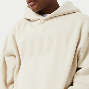 Sudadera con capucha de avena de gran tamaño para hombre 80% Algodón 20% poliéster estilo Jersey escote cruzado dobladillo acanalado puños hombros caídos invierno - Product Image 3