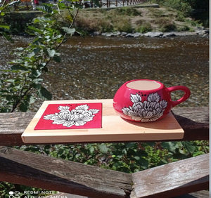 Juegos de posavasos de madera con patrón geométrico en blanco y negro para oficinas modernas, disponibles a precios de mayorista para diseño de interiores. - Product Image 3