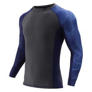 Wholesale Breathable Sublimation Rash Guard Crew Neck Slim Fit Pullover MMA Sportswear Custom Design Spandex/Polyester Material - Product Image 1