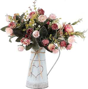 Vase en métal vintage au design luxueux personnalisable, seau à fleurs rustique, décoration de table, fleurs rustiques vintage - Product Image 3