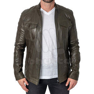 Premium High Quality <b>Winter</b> <b>Leather</b> <b>Jacket</b> for Men Stand Collar Waterproof Windproof Breathable Quick Dry Regular Chopper Biker - Product Image 4
