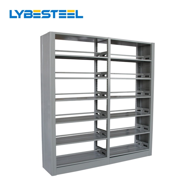 Stylish Heavy Duty Double-Sided Metal Multi-Layer Bookcase for Office and Library Storage
