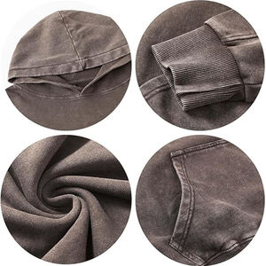 Sudadera con Capucha para Hombre, 100% Algodón, Lavado Ácido, Forrada, Transpirable, Tejido Cómodo, Peso Personalizado, Venta al Por Mayor, Alta Calidad - Product Image 6