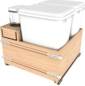 Contenedor de Basura Extraíble de Madera (Doble Compartimento) - Product Image 3