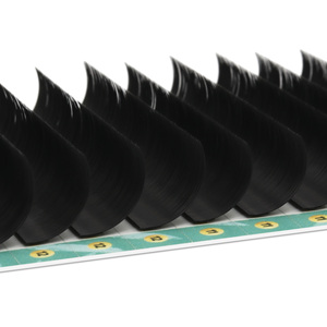 Barquettes de cils en cachemire noir mat, cils en soie longue durée, cils individuels C CC D DD 0.03 0.05 0.07, fournitures pour techniciens en cils, vente en gros - Product Image 3