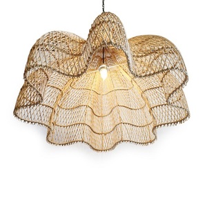 Abat-jour en rotin mural écologique Abat-jour suspendus de stockage décoratifs en métal conçus au Vietnam OEM/ODM disponible - Product Image 5