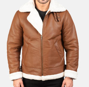 OEM Custom Design Winter Fashion Motorcycle Leather Jacket for <b>Men</b> Business Brown Stand Collar Front Logo Waterproof - Product Image 4