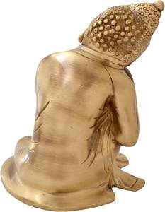Statue de Bouddha en laiton, laiton pur, élégante, objet de décoration pour la maison et le bureau - Product Image 5