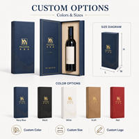 Boîte cadeau pour vin en bouteille unique, personnalisable avec logo, haut de gamme, rectangulaire, en carton rigide avec insert