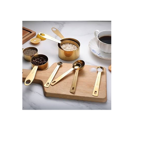 Excellente cuillère à mesurer en laiton prix de gros tasses et cuillères à mesurer en laiton poignée en relief cuillère à mesurer pour la maison - Product Image 1