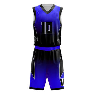 Uniformes de basket-ball pour adultes avec service de conception de logo par sublimation personnalisée, étiquettes, uniforme de basket-ball 100% polyester - Product Image 2