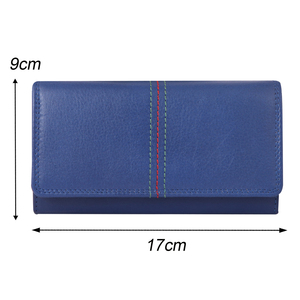Premium <b>Women's</b> Genuine Leather RFID Protected <b>Wallet</b> Clutch Organizer Multiple <b>Card</b> Slots Zipper Pockets Hidden Compartments - Product Image 2