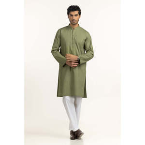 Kurta Basique KR-STY25-077 Coupe Classique en Coton Salwar Kameez Vêtements Ethniques Indiens et Pakistanais pour les Festivals - Product Image 1