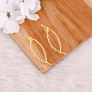 Venta al por mayor Lote 25 Pares Amarillo Chapado en Oro Latón Stud Pendiente Diseñador de Moda Joyería de Moda para Fiestas y Regalos Únicos - Product Image 3