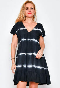 Vestido corto de caftán con tinte de corbata de rayón para mujer de verano para fiesta, ropa informal y de playa, vestido Midi de manga corta para diversión en la playa - Product Image 6