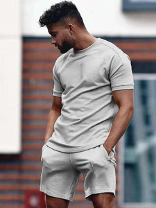 ชุดวอร์มกางเกงขาสั้น100% ผ้าฝ้ายและกางเกงขาสั้นของผู้ชายชุดวอร์มเสื้อยืดและกางเกงขาสั้น2025ออกแบบโลโก้ได้ตามต้องการสำหรับฤดูร้อน - Product Image 6