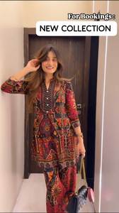 Modern Woman's Versatile Styling Faux Fur Earthy Tones Hand-Block Printed Reversible Sun Protection Party Wear Kurti Set - Product Image 5