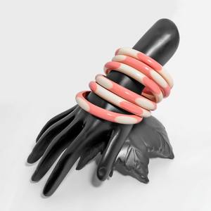 Lo último en resina, pulsera geométrica ancha ovalada, venta al por mayor, brazalete transparente, brazalete acrílico, resina - Product Image 2