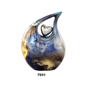 Urna de cremación de Metal sólido en forma de lágrima para cenizas Urna de lágrima de corazón amoroso para adultos Urna funeraria y conmemorativa única para cenizas humanas - Product Image 1