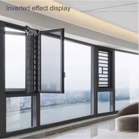 Fenêtre à battant en aluminium sur mesure avec cadre et vitrage pour appartement, villa, cuisine