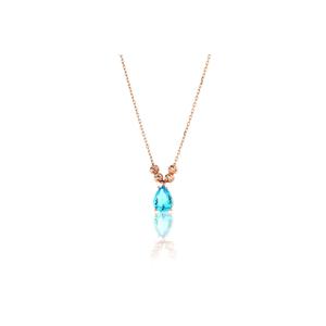 Collier à pendentif en zircon en argent sterling 925 pour femme élégante ALK1542 Design éblouissant fabriqué en Turquie - Product Image 2