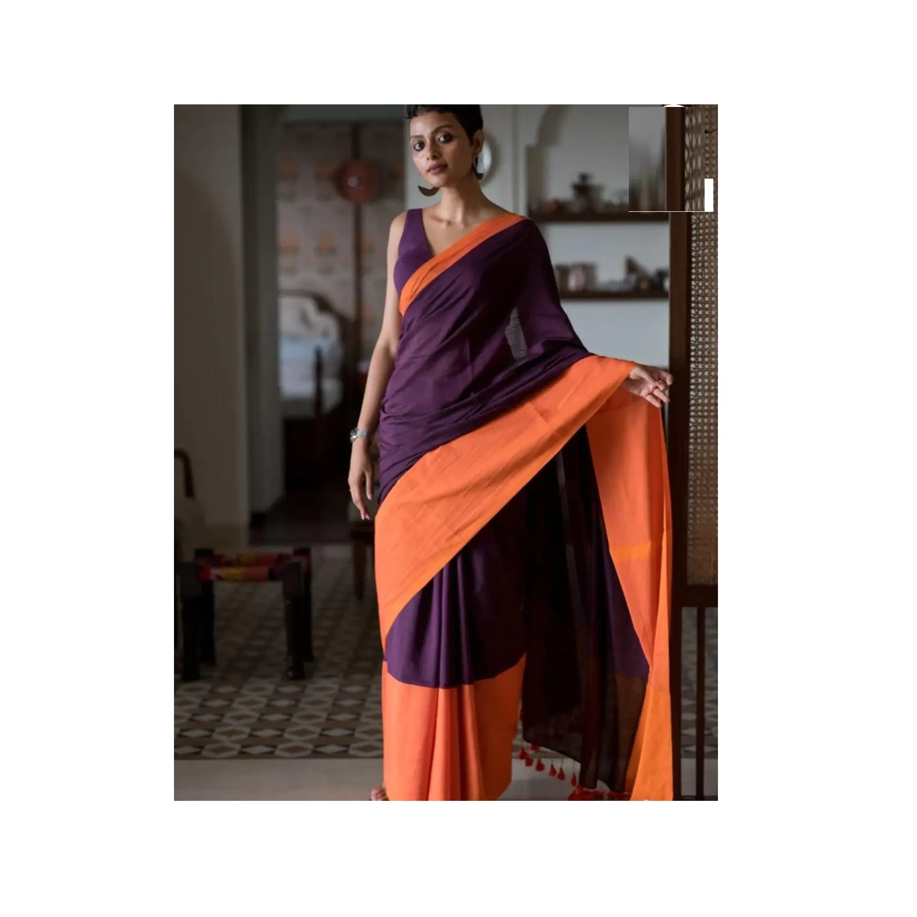 Saree en coton de qualité pour femmes, vêtements de fête, disponible à un prix abordable, saree en coton indien, vente en gros