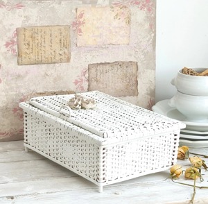 Cestas de Almacenamiento de Mimbre Blanco con Rosas, Hechas a Mano, de Ratán Natural, Ecológicas, Modernas, Multifuncionales, Artex Green Earth, Hechas en Hanói - Product Image 6