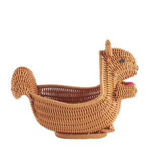 Adorable Creative Animal-Shaped Rattan <b>Storage</b> <b>Basket</b> Handcrafted Home Accents Decorative Organizer for Fruits Organized <b>Storage</b> - Product Image 3