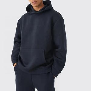 Survêtement surdimensionné solide et respirant pour l'hiver OEM Ensemble pantalons de survêtement et sweat à capuche lourds 100% coton Survêtement pour hommes avec logo personnalisé - Product Image 3