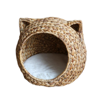 Maison de jacinthe d'eau tissée à la main pour chiens chats animaux de compagnie pour animaux de compagnie panier de chat