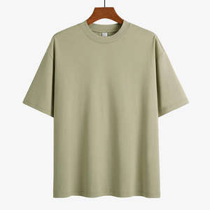 Nueva llegada de algodón de peso pesado de gran tamaño sólido personalizar Bold Logo Print hombres American Streetwear camiseta - Product Image 2