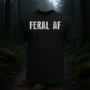 Feral Af T-Shirt noir à col rond et manches courtes, vêtements unisexes - Product Image 3