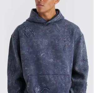 Chándal de lavado ácido para hombre, ropa informal de manga larga, venta al por mayor, chándales de lavado ácido para hombre personalizados - Product Image 2