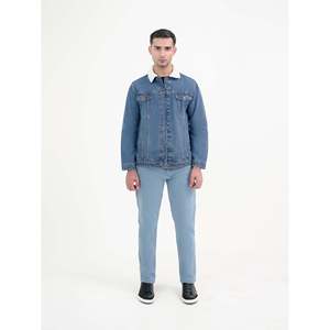 Veste en jean décontractée à coupe classique avec doublure en sherpa, décoration boutonnée, 100 % coton, lavable, faible MOQ - Product Image 1