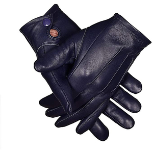 Guantes de conducción de cuero de piel de oveja negra para hombre de lujo, cálidos, suaves, informales, para uso en exteriores, de Pakistán - Product Image 6