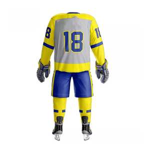 OEM personnalisé confortable respirant de hockey sur glace porter des ensembles d'uniformes sublimés avec conception vierge pour les joueurs - Product Image 4