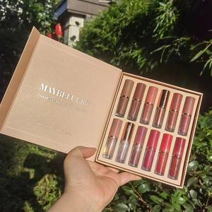 12-Color Vegan Liquid Lip Gloss <b>Makeup</b> <b>Vanity</b> Set Women Long-Lasting Waterproof Matte Shimmer Nude Red Lipstick Stylish Gift Box - Product Image 5