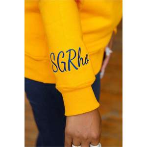 Hbcu sgrho chenille เสื้อกันหนาวปักลายสีทองรอยัลแรงบันดาลใจจากสโมสรเสื้อผ้าวิทยาลัยเสื้อสวมหัวคอกลมคลาสสิก - Product Image 2