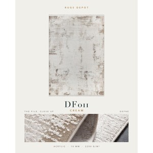 พรมอะคริลิคขายส่ง DEFNE DF011 สีครีม ผลิตด้วยเครื่องจักร พรมตุรกี สำหรับห้องนั่งเล่น โครงการโรงแรม - Product Image 2