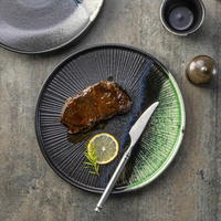 Vente directe du fabricant Yayu, vaisselle de restaurant japonaise et thaïlandaise, ensemble de vaisselle, plat de service, assiettes en céramique noire