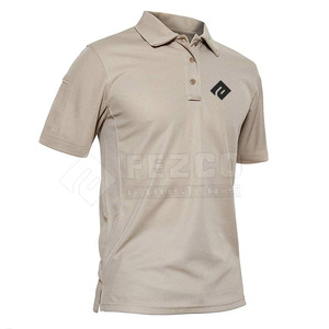 เสื้อยืดกอล์ฟแขนสั้นผู้ชายขายส่ง ผ้าโพลีเอสเตอร์/คอตตอนถัก ลายเรียบ แห้งเร็ว รับออกแบบตามสั่ง - Product Image 2