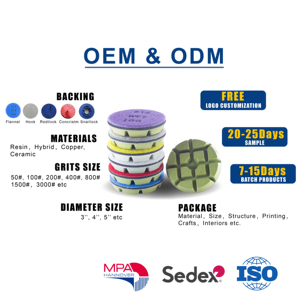 Pads de polissage hybrides Bontai Copper Bond, pads de polissage <span class=keywords><strong>diamant</strong></span>és, pads de polissage pour sols en béton, 3 pouces - Product Image 5