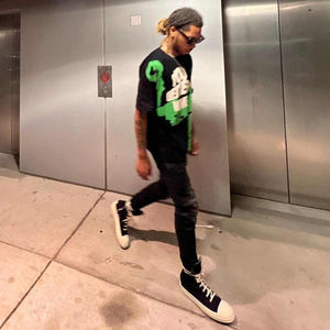 Logotipo personalizado Streetwear cuello redondo de alta calidad 100% algodón Slim Fit camiseta en blanco Puff estampado camisetas hombres - Product Image 3