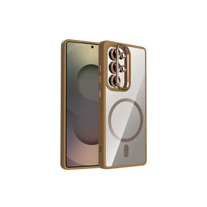 Coque de luxe en silicone compatible MagSafe pour Samsung Galaxy S25 Ultra avec béquille et protection d'objectif d'appareil photo, série Etro - Product Image 1