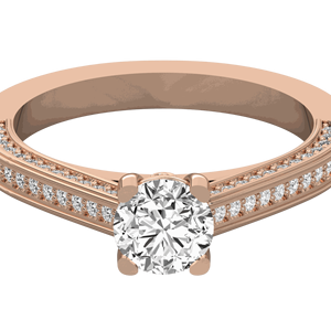 Anillo de Compromiso Solitario con Diamante Redondo en Engaste de Puntas - Product Image 2