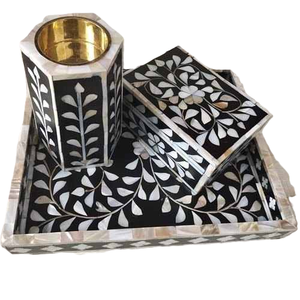 Brûleur Bakhoor d'encens en nacre unique pour décor et cadeau Brûleur Bakhoor en incrustation de nacre écologique - Product Image 2