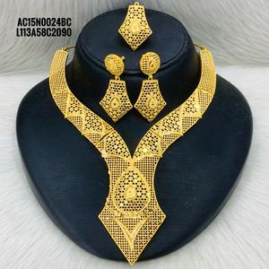 New Arrival Trendy Design Short Necklace Set With Earrings 18K Gold Plated One Gram Jewellery for Women - Product Image 1